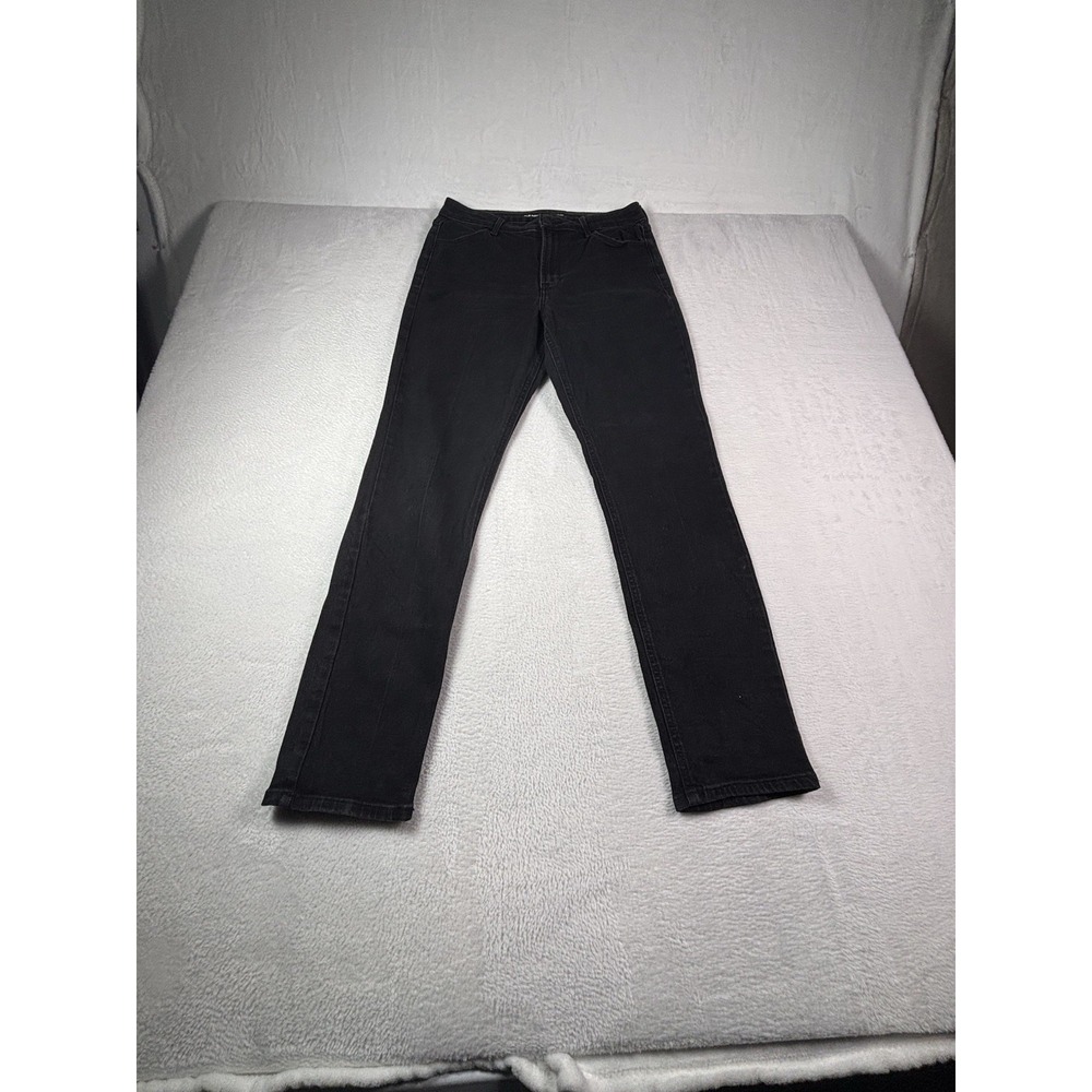 Old Navy Jeans Womens 8 Black Denim Wow Straight High Rise Dark Wash Women's